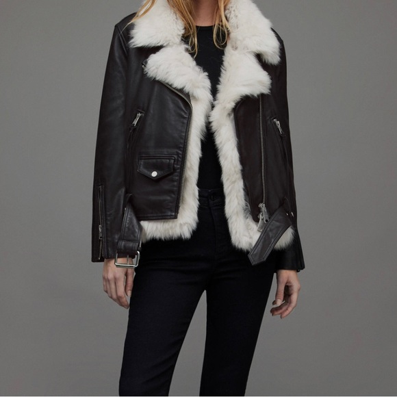 Luna 4-in-1 Shearling Biker Jacket sz2 - Picture 1 of 11